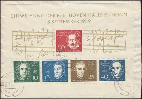 Bloc 2 Inauguration de Beethovenhalle à MiF comme lettre R-Eil REUTLINGEN 30.9.59