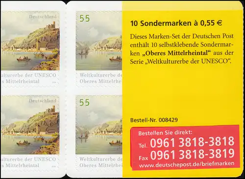 63b Lb MH Mittelrheintal - mit kleinem, roten Aufkleber / Label, postfrisch **