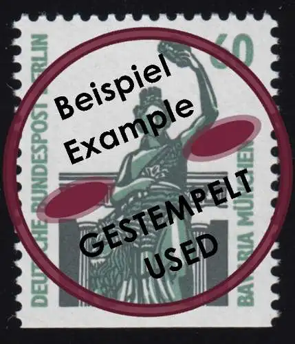 795D Sehenswürdigkeiten 60 Pf München unten geschnitten aus MH O gestempelt