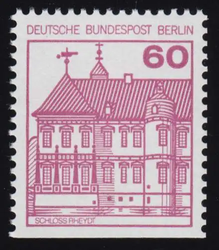 611D Châteaux et château 60 Pf Rheydt, ancienne fluorescence, **