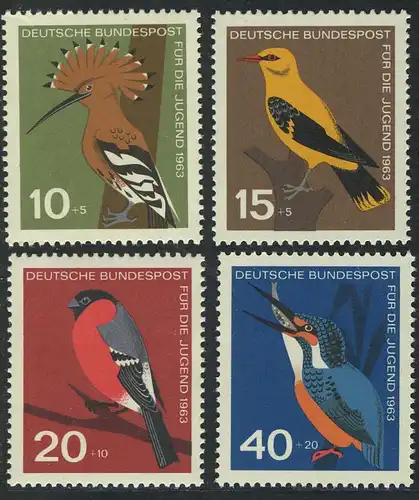 401-404 Jugend 1963 Vögel, Satz ** postfrisch