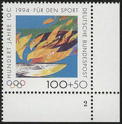1719 Olympische Flamme 100+50 Pf ** FN2