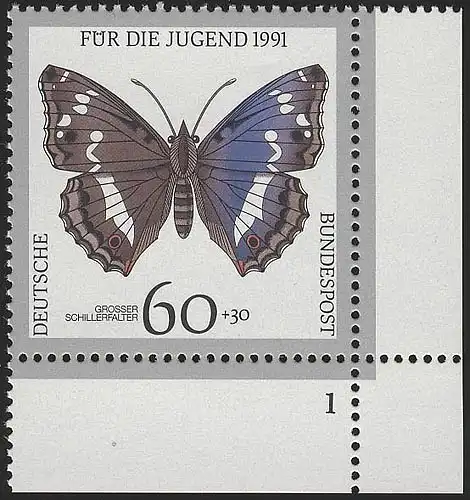 1514 Jugend Schmetterlinge 60+30 Pf ** FN1