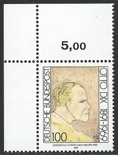 1573 Otto Dix 100 Pf ** Ecke o.l.