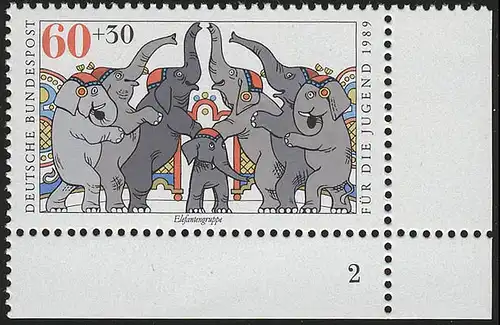 1411 Cirque 60+30 Pf Éléphants ** FN2