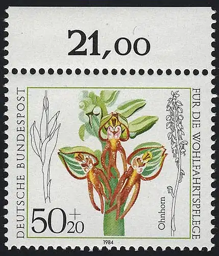 1225 Wohlfahrt Orchideen 50+20 Pf ** Oberrand