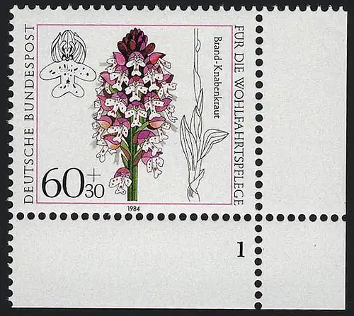 1226 Wohlfahrt Orchideen 60+30 Pf ** FN1
