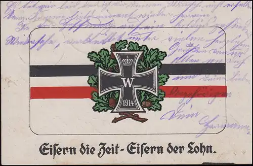 AK Das Eiserne Kreuz 1914 Eisern die Zeit - Eisern der Lohn, LAUENSTEIN 16.1.17