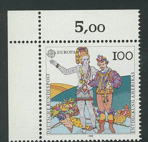 1609 Découverte de l'Amérique 100 Pf ** Coin o.l.