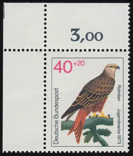 756 Jugend Greifvögel 40+20 Pf Rotmilan ** Ecke o.l.