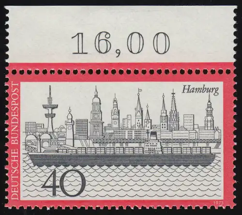 761 Fremdenverkehr Hamburg 40 Pf ** Oberrand