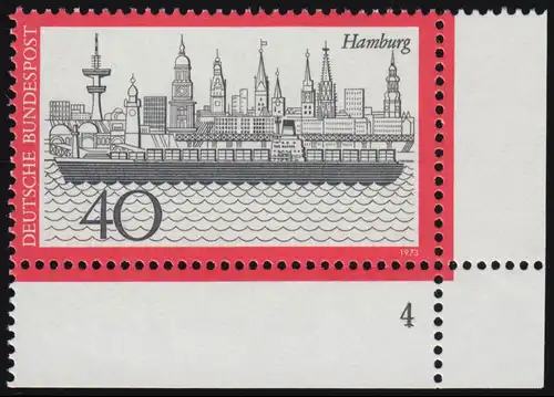761 Tourisme Hambourg 40 Pf ** FN4