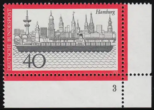 761 Fremdenverkehr Hamburg 40 Pf ** FN3