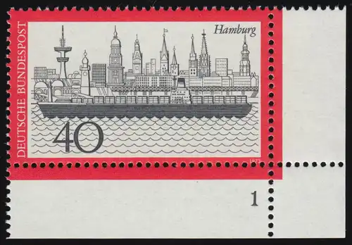 761 Fremdenverkehr Hamburg 40 Pf ** FN1