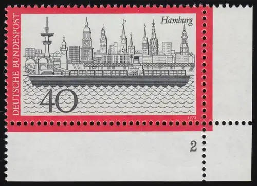761 Tourisme Hambourg 40 Pf ** FN2