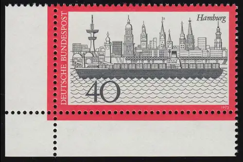 761 Tourisme Hambourg 40 Pf ** Coin et l.