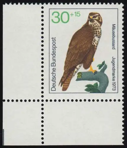 755 Jugend Greifvögel 30+15 Pf Mäusebussard ** Ecke u.l.