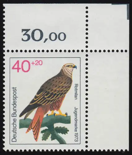 756 Jugend Greifvögel 40+20 Pf Rotmilan ** Ecke o.r.
