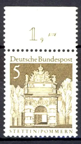 489 Bauwerke groß 5 Pf Oberrand ** postfrisch