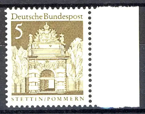 489 Bauwerke groß 5 Pf Seitenrand re. ** postfrisch