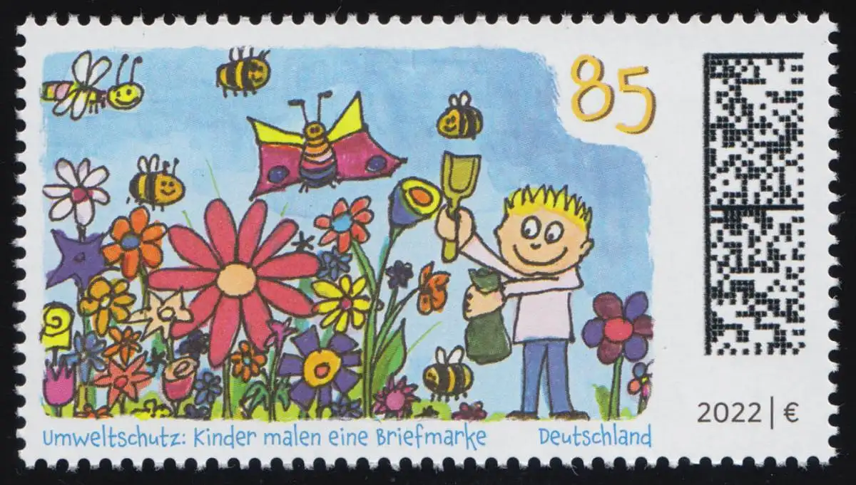 3701 enfants peint un timbre, frais de port **