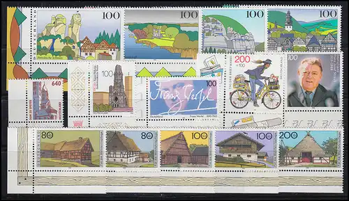 1772-1833 Bund-Jahrgang 1995 kpl. Ecken unten links ** postfrisch