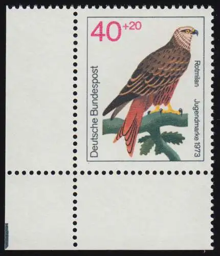 756 jeunes oiseaux de proie 40+20 Pf Milan rouge ** coin et l.