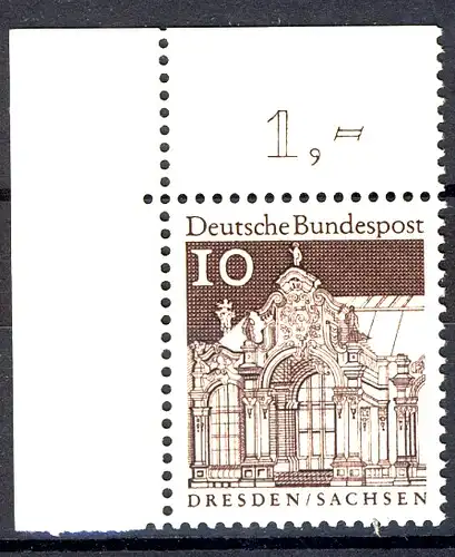 490 Bauwerke groß 10 Pf Ecke ol ** postfrisch