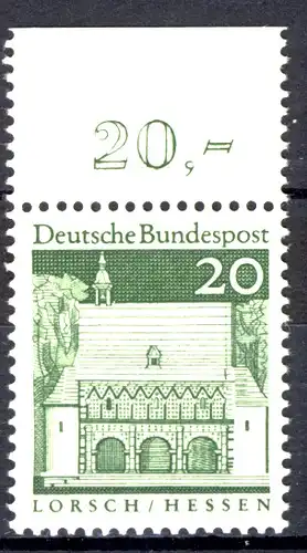 491 Bauwerke groß 20 Pf Oberrand ** postfrisch