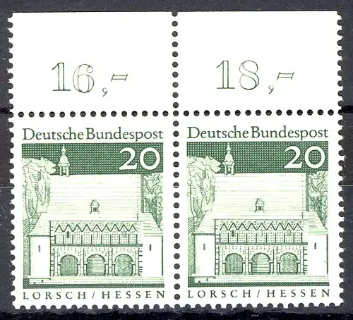 491 Bauwerke groß 20 Pf Paar OR ** postfrisch