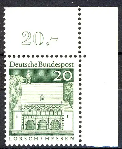 491 Bauwerke groß 20 Pf Ecke or ** postfrisch