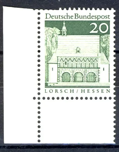 491 Bauwerke groß 20 Pf Ecke ul ** postfrisch