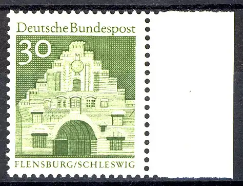 492 Bauwerke groß 30 Pf grün Seitenrand re. ** postfrisch