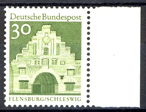 492 Bauwerke groß 30 Pf grün Seitenrand re. ** postfrisch
