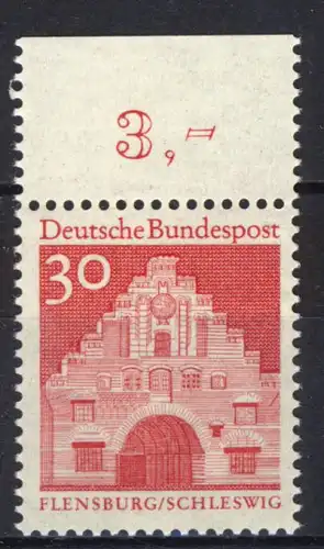 493 Bauwerke groß 30 Pf rot Oberrand ** postfrisch