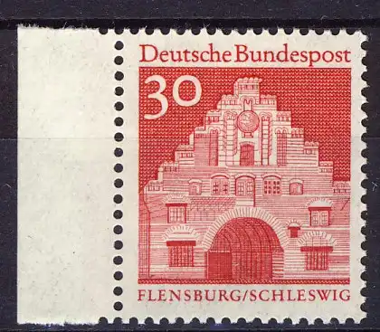 493 Bauwerke groß 30 Pf rot Seitenrand li. ** postfrisch