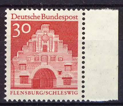 493 Bauwerke groß 30 Pf rot Seitenrand re. ** postfrisch