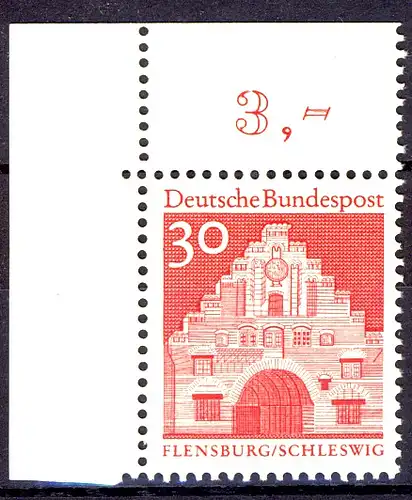 493 Bauwerke groß 30 Pf rot Ecke ol ** postfrisch