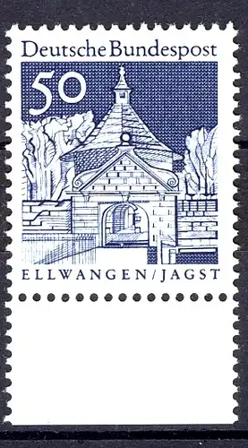 495 Bauwerke groß 50 Pf Unterrand ** postfrisch