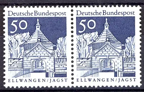495 Bauwerke groß 50 Pf waag. Paar ** postfrisch