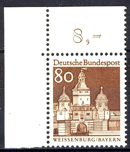 498 Bauwerke groß 80 Pf Ecke ol ** postfrisch