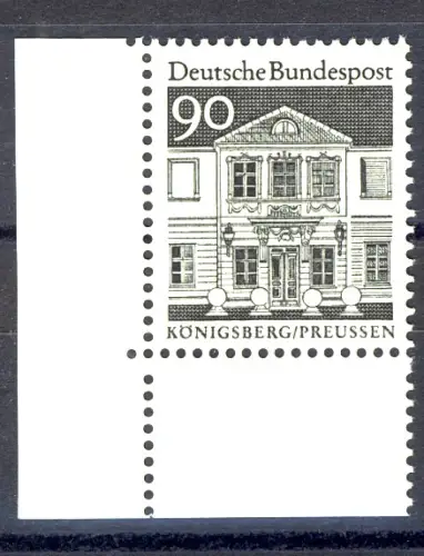499 Bauwerke groß 90 Pf Ecke ul ** postfrisch
