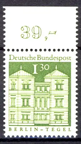 502 Bauwerke groß 1,30 DM Oberrand ** postfrisch