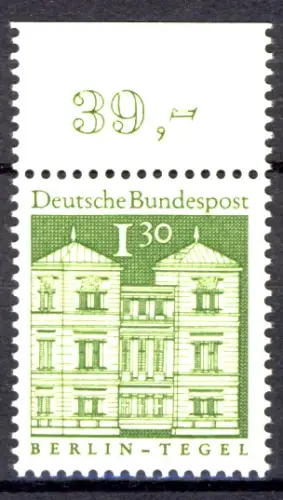 502 Bauwerke groß 1,30 DM Oberrand ** postfrisch
