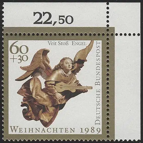 1442 Weihnachten 60+30 Pf ** Ecke o.r.