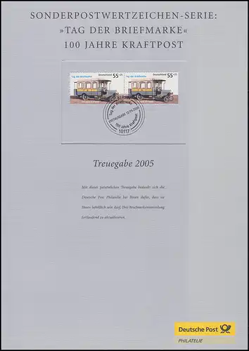 Treuegabe der Post Tag der Briefmarke - 100 Jahre Kraftpost, ESSt 2005