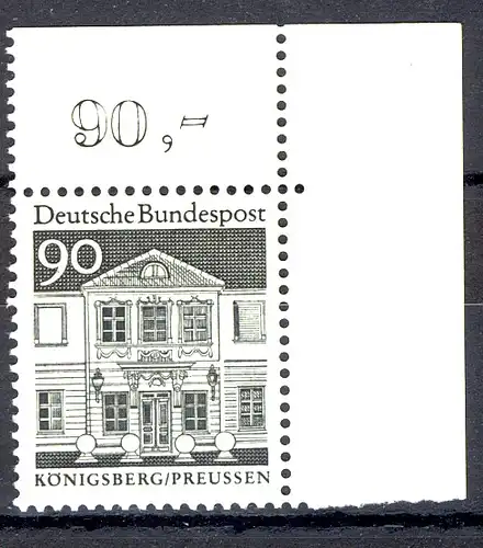 499 Bauwerke groß 90 Pf Ecke or ** postfrisch