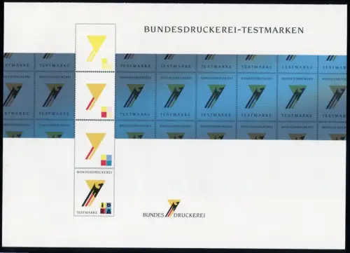 Bundesdruckerei-Testmarken 1999 Klappkarte IBRA 1999, 6 eingeklebte Testmarken