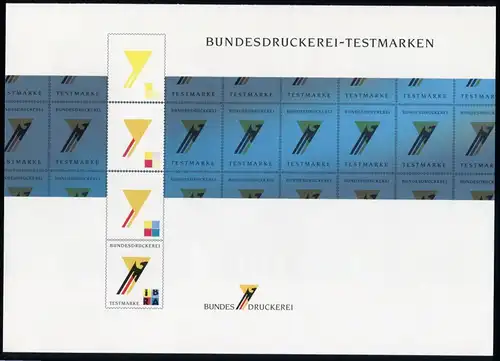 Bundesdruckerei-Testmarken 1999 Klappkarte IBRA 1999, eingeklebt 6 Testmarken