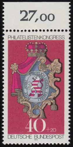764 Kongress Philatelistenverband 40+20 Pf ** Oberrand